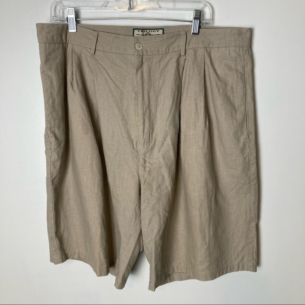 Trilogy 52% Linen, 48% Cotton, Men’s Shorts, Tan, 36